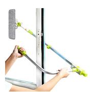 Lave-vitre avec manche télescopique extensible à angle intelligent et raclette pour fenêtre extérieure à double face