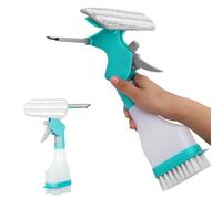 Lave-Vitres avec 252ml Pulvérisateur, 4 en 1 Nettoyant pour Vitres Tampon de Nettoyage de Vitre avec Flacon Pulvérisateur Raclette et Brosse pour Le Nettoyage des Vitres de la Maison et la Voiture