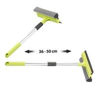 Lave-vitres télescopique 2 en 1 avec éponge et raclette, jusqu'à 50 cm