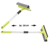 : Lave-vitres télescopique 2 en 1 avec éponge et raclette, jusqu'à 50 cm