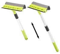 Lave-vitres télescopique 2 en 1 avec éponge et raclette, jusquà 50 cm [Pearl]