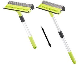 Lave-vitres télescopique 2 en 1 avec éponge et raclette, jusquà 50 cm [Pearl]