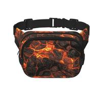 Lave volcanique,Sac Banane carré Double Couche, Sac de Poitrine
