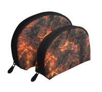 Lave volcanique, Trousse de Maquillage Coquille Femme Petit Porte-Monnaie Trousse de Toilette Trousse à cosmétiques 2 pièces