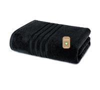 Lavea® 1 Drap de Bain 100x150 cm en Éponge de Coton Biologique 100% Doux et Absorbant, pour la Maison, l’Hôtel et Le Spa - Idéal également comme Serviette de Sauna - Noir
