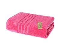 Lavea® 1 Serviette de Toilette 50x100 cm en Éponge de Coton Biologique 100% Douce et Absorbante, pour la Maison, l’Hôtel et Le Spa - Serviette de Bain - Rouge violacé