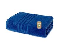 Lavea® 1 Serviette de Toilette 50x100 cm en Éponge de Coton Biologique 100% Douce et Absorbante, pour la Maison, l’Hôtel et Le Spa - Serviette de Bain - Bleu Marine