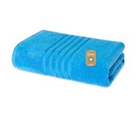 Lavea® 1 Serviette Sauna 80x200 cm en Éponge de Coton Biologique 100% Douce et Absorbante, pour la Maison, l’Hôtel et Le Spa - Idéale également comme Serviette de Douche - Bleu Ciel