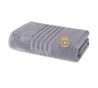 Lavea® 1 Serviette Sauna 80x200 cm en Éponge de Coton Biologique 100% Douce et Absorbante, pour la Maison, l’Hôtel et Le Spa - Idéale également comme Serviette de Douche - Gris Clair