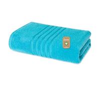 Lavea® 1 Serviette Sauna XXL 80x220 cm en Éponge de Coton Biologique 100% Douce et Absorbante, pour la Maison, l’Hôtel et Le Spa - Idéale également comme Serviette de Douche - Bleu Ciel