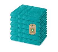 Lavea® 6 Lavettes 30x30 cm - Bleu océan | Collection Bali 100% Coton - Doux, Absorbant, Résistant, Idéal pour la Salle de Bain, Spa, et Piscine.