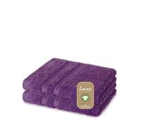 Lavea Bali Serviette éponge 2 pièces - 30 x 30 cm 100% Coton Bio certifié GOTS Ultra Doux, Absorbant et à séchage Rapide - Violet