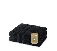 Lavea Bali Serviette éponge 2 pièces - 30 x 30 cm 100% Coton Bio certifié GOTS Ultra Doux, Absorbant et à séchage Rapide - Noir