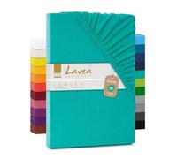 Lavea® Drap-Housse 180x190/200 cm - Turquoise | 100% Coton - Maya Drap Housse Doux et Respirant - Élastique Tout Autour - Matelas Jusqu’à 20 cm - OEKO-TEX®