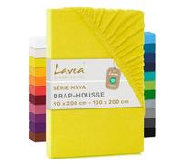 Lavea Jersey Drap-housse, série Maya, 100 % coton, finition de qualité supérieure, avec bande élastique, certifié OekoTex100