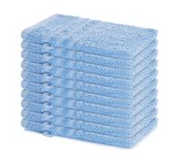 Lavea® Lot de 10 Gants de Toilette 15x21 cm - Bleu Dauphin | 100% Coton, Doux et Absorbants, Idéals comme Gants de Toilette Bébé et Serviettes Visage pour Salle de Bain, Hôtel et Spa