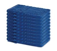 Lavea® Lot de 10 Gants de Toilette 15x21 cm - Bleu Royal | 100% Coton, Doux et Absorbants, Idéals comme Gants de Toilette Bébé et Serviettes Visage pour Salle de Bain, Hôtel et Spa