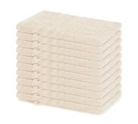 Lavea® Lot de 10 Gants de Toilette 15x21 cm - Crème | 100% Coton, Doux et Absorbants, Idéals comme Gants de Toilette Bébé et Serviettes Visage pour Salle de Bain, Hôtel et Spa