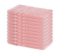 Lavea® Lot de 10 Gants de Toilette 15x21 cm en Éponge 100% Coton - Doux et Absorbants - Idéal pour Maison, Hôtel, Spa, Invités et Bébé - Serviette de Toilette/Serviette Visage - Rose Pastel