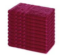 Lavea® Lot de 10 Serviettes Invité 30x50 cm 100% Coton - Douces et Absorbantes - pour Maison, Hôtel, Spa et Invités - Parfaites comme Serviette Main/Essuie-Main - Bordeaux