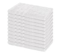 Lavea® Lot de 10 Serviettes Invité 30x50 cm 100% Coton - Douces et Absorbantes - pour Maison, Hôtel, Spa et Invités - Parfaites comme Serviette Main/Essuie-Main - Blanc