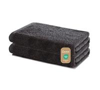 Lavea® Lot de 2 Draps de Douche 60x120 cm - Serviettes de Bain Douces et Absorbantes - 100% Coton - Oeko-TEX 100 - avec Bouclette - Lavables à 60°C - pour Saille de Bain, Fitness et Spa - Anthracite
