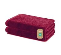 Lavea® Lot de 2 Draps de Douche 60x120 cm - Serviettes de Bain Douces et Absorbantes - 100% Coton - Oeko-TEX 100 - avec Bouclette - Lavables à 60°C - pour Saille de Bain, Fitness et Spa - Bordeaux