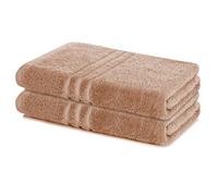 Lavea® Lot de 2 Serviettes de Bain 70x140 cm 100% Coton - Douces et Absorbantes - Idéales comme Serviette de Bain Grande Taille, Drap de Bain ou Serviette de Toilette - Cappuccino