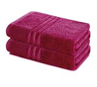 Lavea® Lot de 2 Serviettes de Bain 80x200 cm 100% Coton Douces et Absorbantes - Parfaites comme Serviettes de Bain Grande Taille, Draps de Bain ou Serviettes de Toilette - Bordeaux