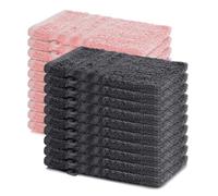 Lavea® Lot de 20 Gants de Toilette 15x21 cm - Anthracite et Rose Pastel | 100% Coton, Doux et Absorbants, Idéals comme Gants de Toilette Bébé et Serviettes Visage pour Salle de Bain, Hôtel et Spa