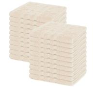 Lavea® Lot de 20 Lavettes 30x30 cm en Éponge 100% Coton - Serviettes Visage et Invités, Douces et Absorbantes - pour Bébés, Maquillage, Cuisine, Maison et Voyage - Crème