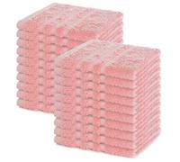 Lavea® Lot de 20 Lavettes 30x30 cm en Éponge 100% Coton - Serviettes Visage et Invités, Douces et Absorbantes - pour Bébés, Maquillage, Cuisine, Maison et Voyage - Rose Pastel