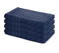Lavea® Lot de 4 Serviettes de Bain 50x100 cm 100% Coton - Douces et Absorbantes - Parfaites comme Serviette Main, Essuie-Main ou Visage pour Maison, Hôtel et Spa - Bleu Marine