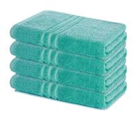 Lavea® Lot de 4 Serviettes de Bain 70x140 cm 100% Coton - Douces et Absorbantes - Idéales comme Serviette de Bain Grande Taille, Drap de Bain ou Serviette de Toilette - Turquoise