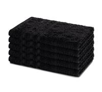 Lavea® Lot de 5 Serviettes Invité 30x50 cm 100% Coton - Douces et Absorbantes - pour Maison, Hôtel, Spa et Invités - Parfaites comme Serviette Main/Essuie-Main - Noir