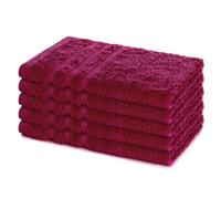 Lavea® Lot de 5 Serviettes Invité 30x50 cm 100% Coton - Douces et Absorbantes - pour Maison, Hôtel, Spa et Invités - Parfaites comme Serviette Main/Essuie-Main - Bordeaux