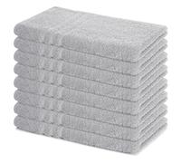 Lavea® Lot de 8 Serviettes de Bain 50x100 cm 100% Coton - Douces et Absorbantes - Parfaites comme Serviette Main, Essuie-Main ou Visage pour Maison, Hôtel et Spa - Argent