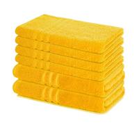 Lavea® Lot de Serviettes de Bain 6 pièces - 100% Éponge de Coton - 4 Serviettes de Toilette 50x100 cm et 2 Serviettes de Douche 70x140 cm, pour Maison, Hôtel et Spa - Jaune Colza