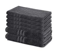 Lavea® Lot de Serviettes de Bain 6 pièces - 100% Éponge de Coton - 4 Serviettes de Toilette 50x100 cm et 2 Serviettes de Douche 70x140 cm, pour Maison, Hôtel et Spa - Anthracite