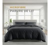 Lavea® Parure de lit en Microfibre avec Housse de Couette 135x200 + 1 taie d’Oreiller 80x80 cm - Douce, Respirante et certifiée Oeko-TEX - Anthracite