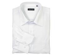 Lavecchia Chemise à Manches Longues pour Homme., Blanc uni, 4XL