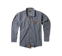 Lavecchia LV-1981 Chemise à carreaux à manches longues pour homme Grande taille, bleu jean, blanc, 3XL