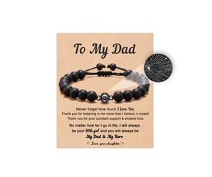 LAVEIR Bracelet de projection 100 langues pour homme et adolescent, pierre naturelle, cadeau pour papa/fils/neveu/grand-père/onlce/frère, Sans pierre précieuse