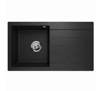 Lavello Master 1.0 Évier de cuisine, en granit, encastrable, noir métallisé, à droite