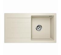 Lavello Master 1.0 Évier de cuisine, en granit, encastrable, simple, avec siphon - Couleur sable - Beige - Gauche