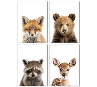 Lavema Affiche décorative pour chambre d'enfant - Animaux de la forêt - Poster Images Murales A4 Sans cadre photo - Tableaux chambre d'enfant pour Garçon filles - Décoration de chambre de bébé