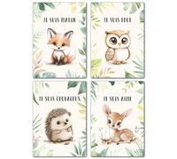 Lavema Affiches d'affirmation Chambre Enfant A4 (21x30cm) Sans Cadre | Decoration Poster jeunes filles Animaux Chambre Bebe Garcon Tableau | Poster Mural Enfant Deco Safari Jungle | animaux forêt