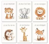 Lavema Decoration Chambre Bebe Affiches d'affirmation A4 (21x30cm) Sans Cadre | Poster Animaux Chambre Enfant Garcon Tableau | Poster Mural Enfant Deco Safari Jungle