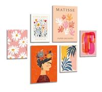 LAVEMA Lot de posters - Style bohème - Décoration murale - Pour le printemps - Motif floral - Moderne - Décoration élégante - Plantes abstraites - Frida Kahlo - Poster mural esthétique - Pour salon