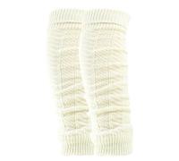 lavendel Jambières Femme en Laine Chaude - Lot de 2 Paires Chauffe-Mollets Tricot - Guêtres Hiver Automne Printemps - Manchons Jambes Combinables avec Collants Leggings - 2x Nature